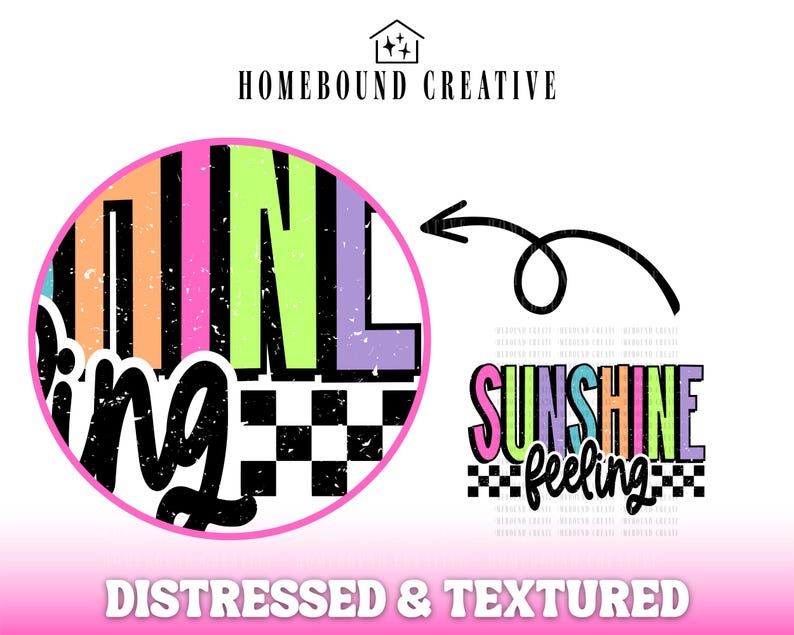 Checkered Neon Sunshine PNG: Summer Vacation Shirt Design (Digital Download) image 3