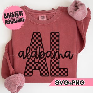 Checkered Alabama SVG PNG: Trendy Shirt Design (Digital Download)