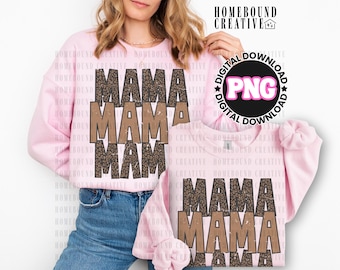 Leopard Mama PNG: Geparden Mama Sublimationsshirt Design (Digitaler Download)