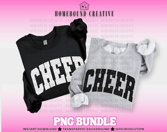 Varsity Cheer PNG Bundle: Distressed Cheerleading Shirt Design (Digital Download)