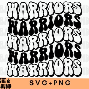 Retro Wavy Warriors SVG, Warriors Mascot PNG, Trendy Warriors Mascot svg, Warriors Png, Warriors Retro svg, Warriors Shirt Design