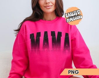 Varsity Mama PNG: ontwerp met noodlijdend grunge-moederleven (digitaal bestand)