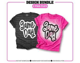 レトロゲームデー PNG バンドル: ダメージ加工のスポーツファンシャツデザイン (デジタルダウンロード)