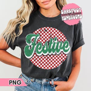 Checkered Christmas PNG, Retro Font Festive Christmas Design, Winter Png, Holidays Digital, Retro Festive Shirt Design Christmas Sublimation