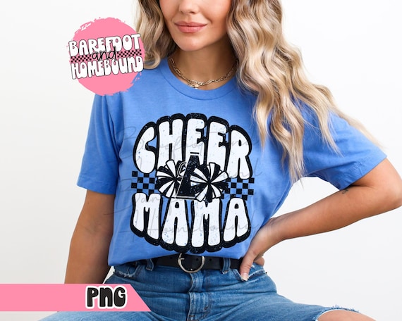 Retro Cheer Mama Png, Checkered Cheerleading Mom PNG, School Spirit Design, Cheer Mom Shirt Design, Cheerleader Sublimation, Cheer Tshirt