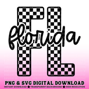 SVG a cuadros de Florida: Diseño de camiseta PNG de Florida (descarga digital)