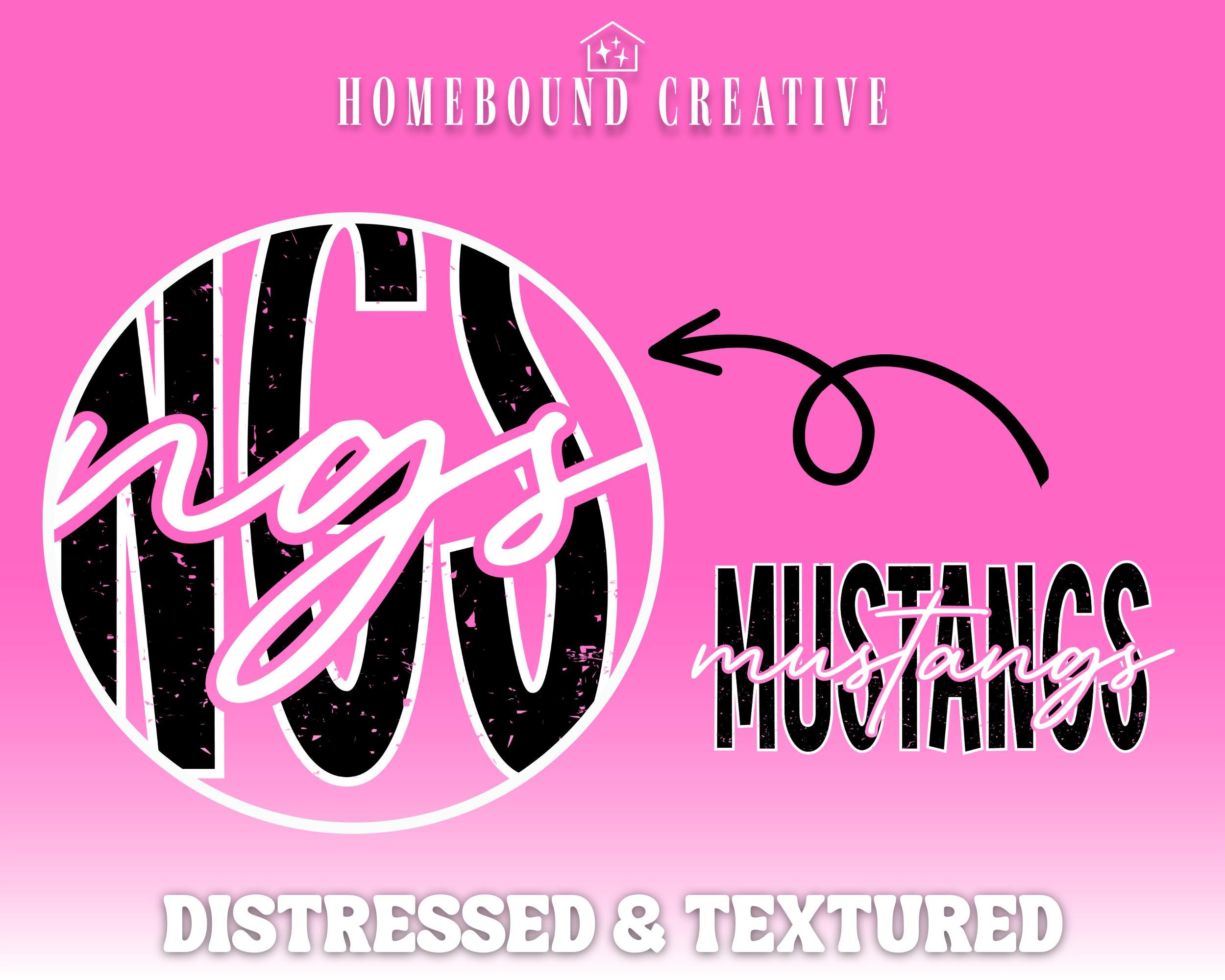 Mustangs Mascot PNG: Distressed Cursive Shirt Design (digital Download ...