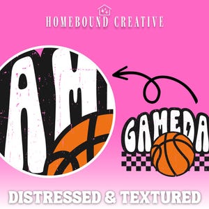 Retro Checkered Basketball Gameday PNG: Sports Mom Design (Digital Download) image 3