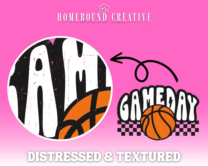 Retro Checkered Basketball Gameday PNG: Sports Mom Design (Digital Download) image 3