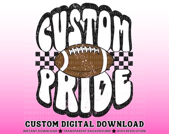 Mascote personalizada Retro Pride PNG: Design de camisa xadrez para a temporada de futebol (Download digital)