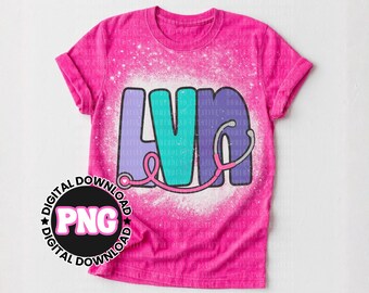 Retro LVN Nurse PNG: Stethoscope Nursing Shirt Design (Digital Download)