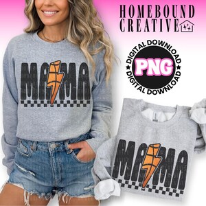Mamá de baloncesto a cuadros PNG: Diseño de rayo (Descarga digital) imagen 2