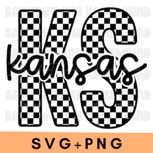 Kansas Checkered Design: KS SVG, PNG Cut File (Digital Download)