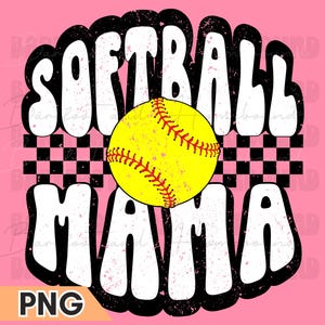 Retro Checkered Softball Mama PNG, Trendy Softball PNG, Retro Softball Mom, Softball Season, Softball Shirt Design Softball Digital Download