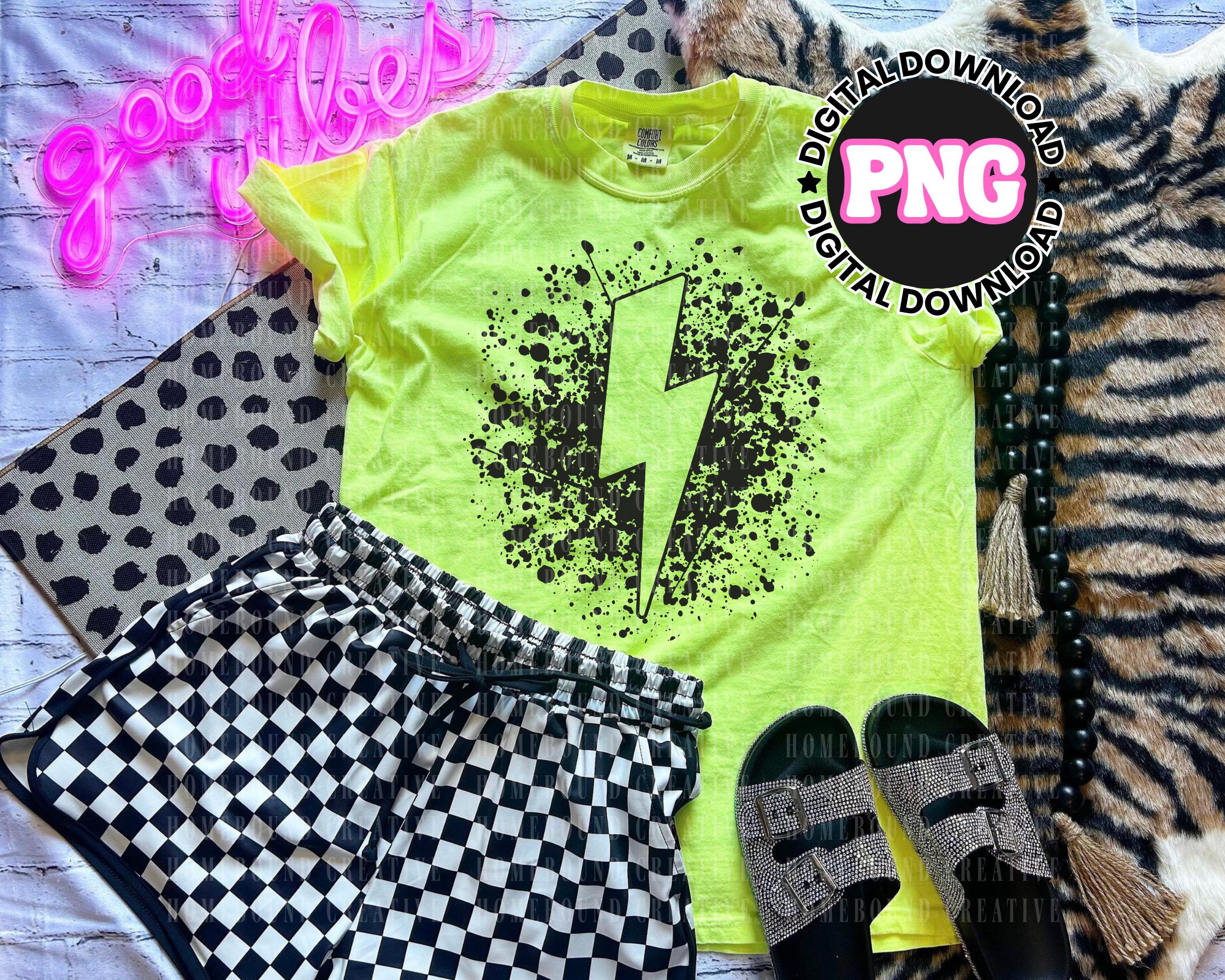Lightning Bolt PNG: Paint Splatter Alternative Grunge Bolt Shirt Design ...