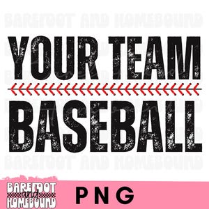 Custom Baseball Team Mascot PNG: Distressed Varsity Design (Digital Download)