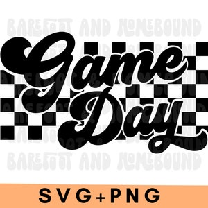 Checkered Game Day SVG PNG: School Spirit Shirt Design (Digital Download)