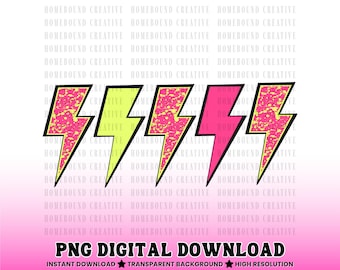 Bright Blitz PNG: Farbspritzer Donner Design, Edgy Sublimation (Digitaler Download)