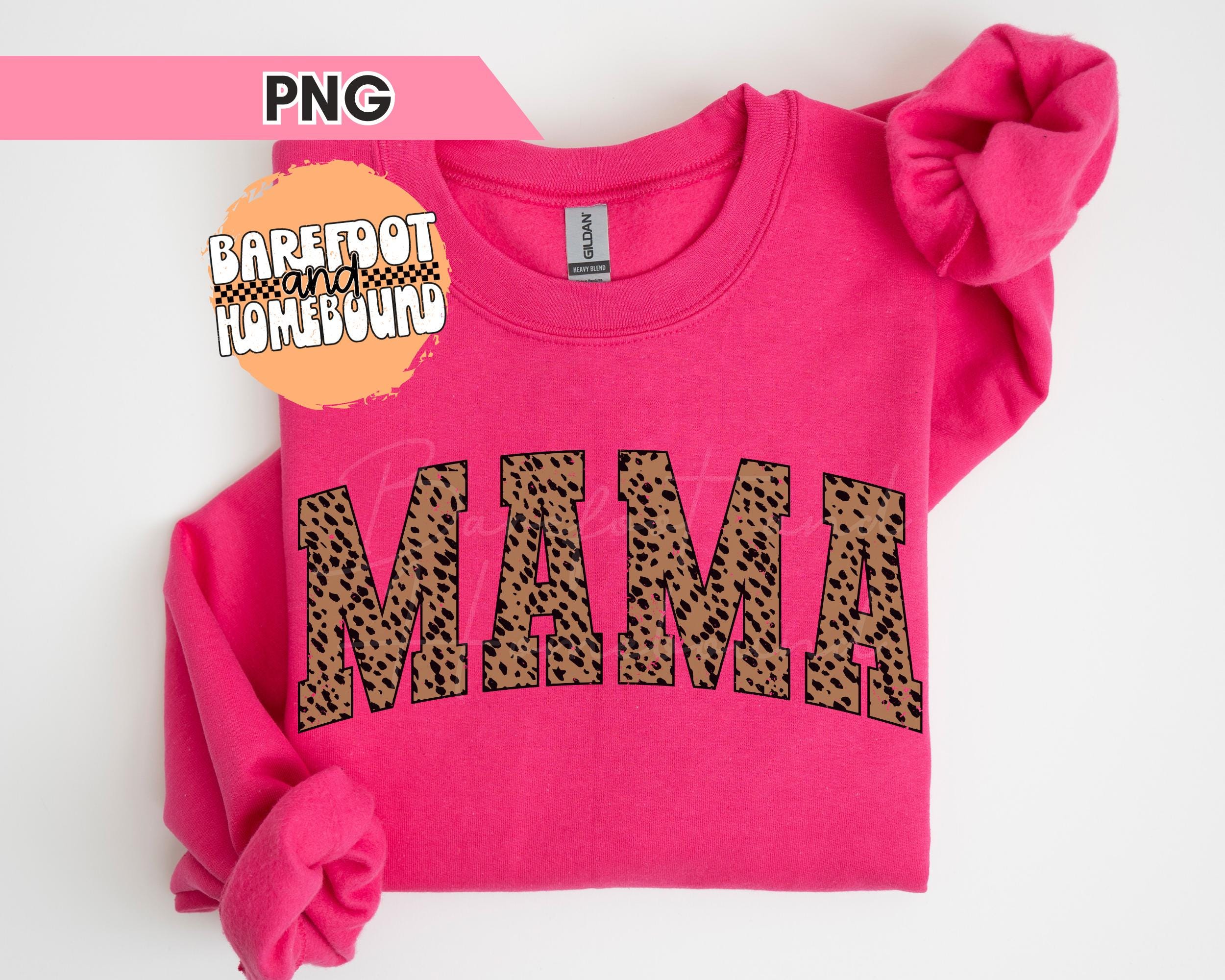 Leopard Mama Varsity PNG: Animal Print Shirt Design (digital