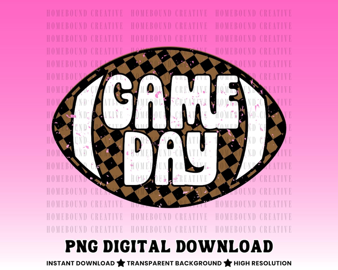 Checkered Football PNG: Preppy Game Day Retro Design (digital Download ...