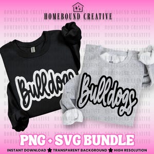 Bulldogs SVG PNG : conception de chemise d'équipe de mascotte d'école de bouledogue (téléchargement numérique)