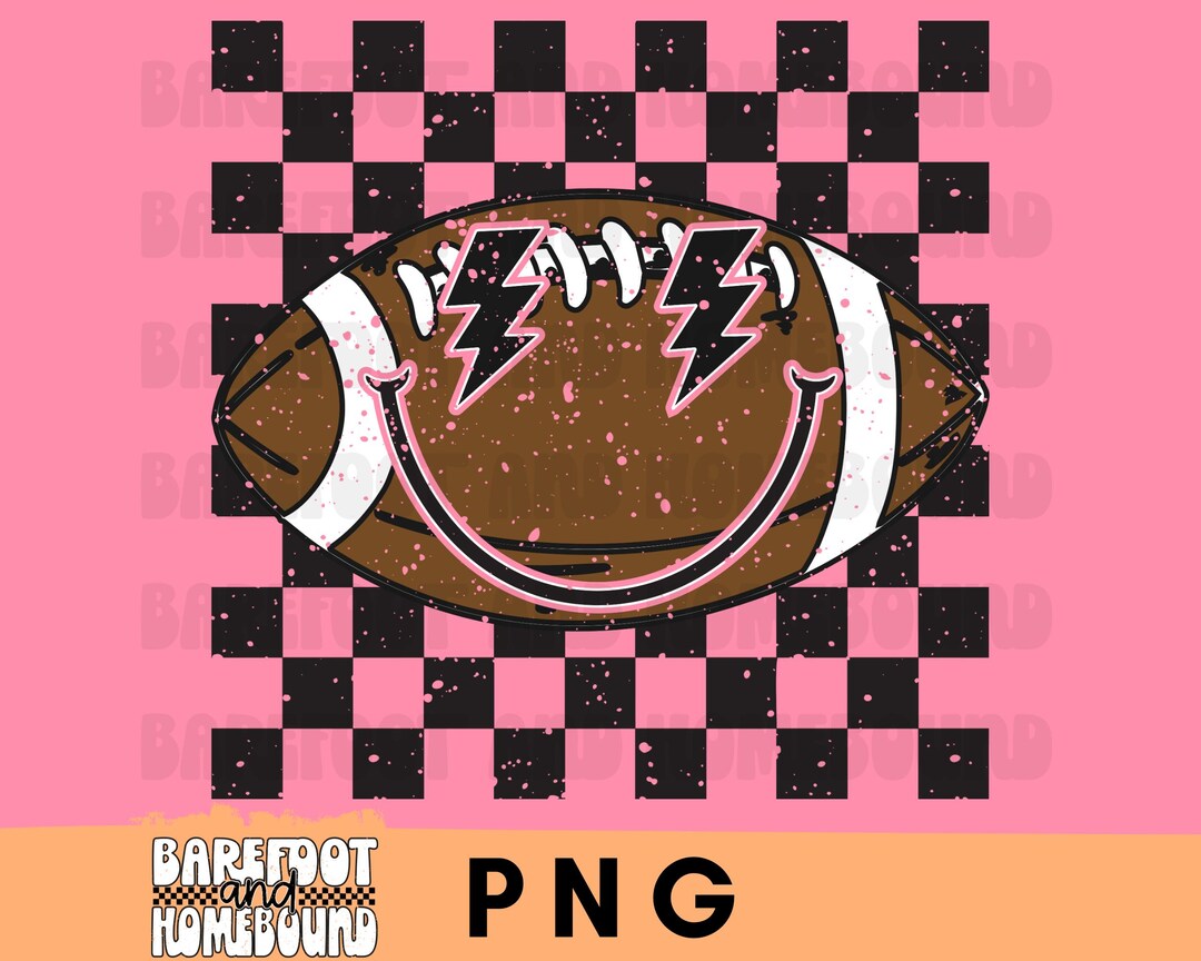 Checkered Football PNG, Happy Football Shirt Design, Lightning Football ...