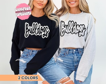 Cursive Bulldogs SVG, Retro Bulldogs Mascot PNG, School Mascot SVG, Trendy Bulldog Png, Bulldogs Shirt Design, Bulldogs Cut File