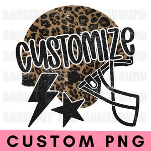 Custom Football Mascot PNG: Cheetah/Leopard Helmet Design (Digital Download