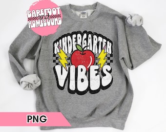 Retro Kindergarten Vibes PNG: Checkered Shirt Design (Digital Download)