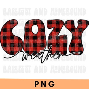 Buffalo Plaid Cozy PNG: design per maglietta invernale festiva (download digitale)