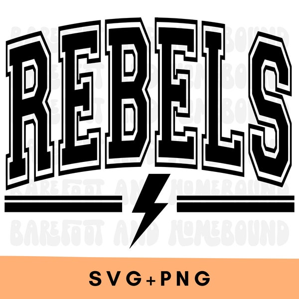 Varsity Rebels SVG,Rebels png, Rebels Mascot svg, Rebels Mascot PNG, Rebels Shirt svg, Rebels Design, Rebels Sublimation, Rebels Cut File