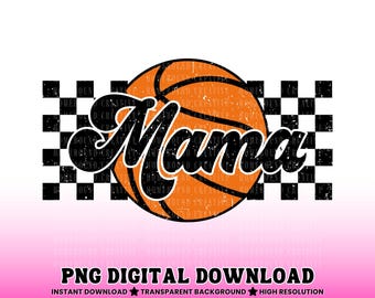 Mamá de baloncesto a cuadros PNG: Diseño de mamá deportista (Descarga digital)