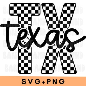 Checkered Texas SVG PNG: Shirt Design Cut File (Digital Download)