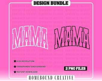 Varsity Mama PNG Bundle: Distressed Motherhood Shirt Designs (Digital File)