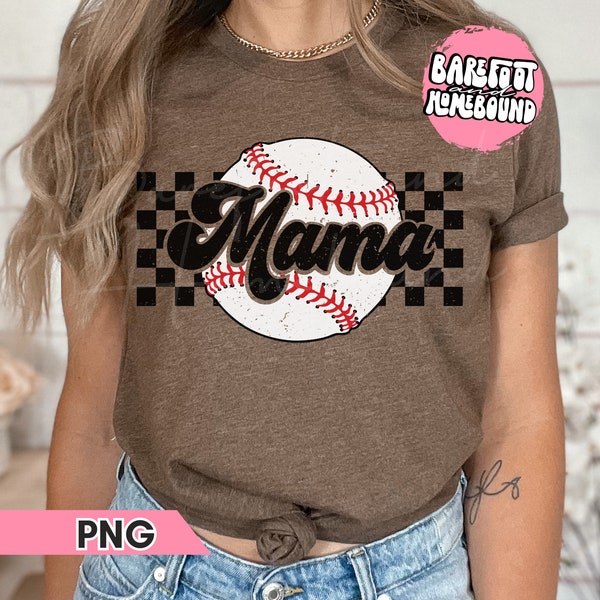 Checkered Baseball Mama PNG, Baseball PNG, Retro Baseball PNG, Baseball Season png, Baseball Shirt png, Checkerboard Baseball Game Day