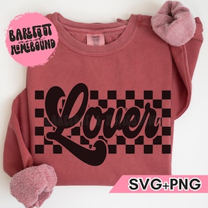 Checkered Lover SVG: Retro Valentine&#39;s Day Shirt Design (Digital Download)