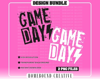 グランジ ゲーム デー PNG バンドル: ダメージ加工のスポーツ デザイン (デジタル ダウンロード)