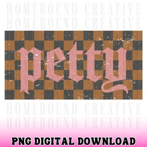 Checkered Petty PNG: Distressed Preppy Gothic Design (Digital Download)