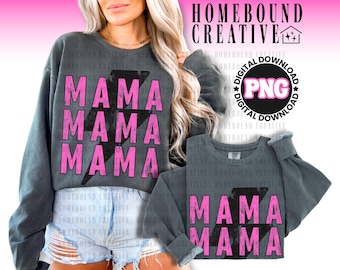 Pink Grunge Lightning Mama PNG: Distressed Mom Shirt Design (Digital Download)