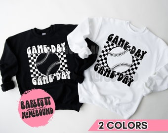 Checkered Baseball Game Day PNG: Retro Shirt Design (Digital Download)