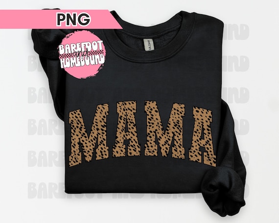 mi mama୨୧⋆*専用 Varsity Leopard Mama PNG, Animal Print Mom PNG, Cheetah Mama