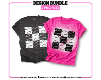 Checkered Baseball Softball PNG Bundle: sports Mom Shirt Design (Digital Download)