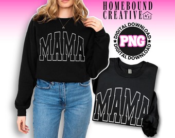 Varsity Mama PNG: lettertype Distressed Collegiate, Motherhood Digital Files