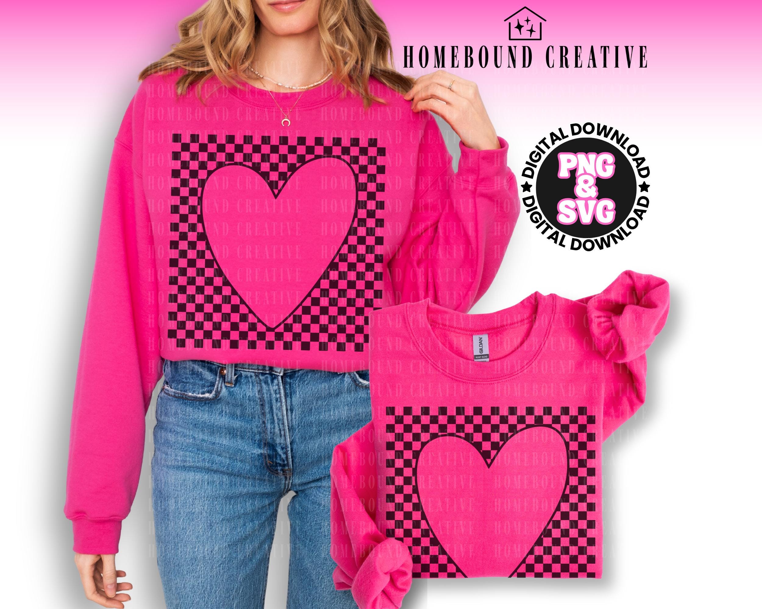 Checkered Heart SVG: Retro Valentines Png Love Shirt Design (digital ...