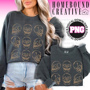 Grunge Skulls PNG: Edgy Rock Mama Skeleton Shirt Design (Digital File)
