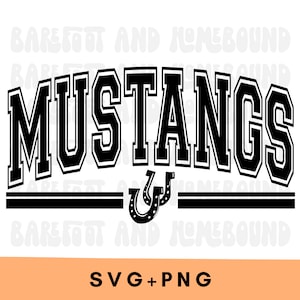 Varsity Mustangs SVG PNG: School Spirit Shirt Design (Digital Download)