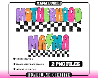 Checkered Mama PNG: Distressed Lightning Bolt Mom Shirt Design (Digital Download)