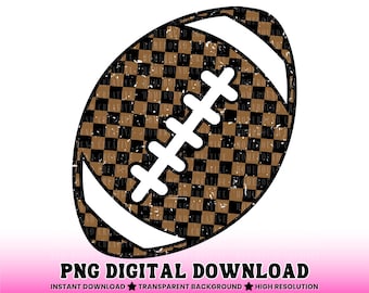 Rutig fotboll PNG: Preppy touchdown-tröjadesign (digital nedladdning)