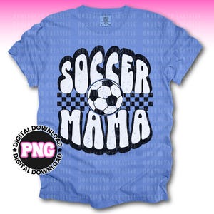 Retro Soccer Mama PNG: Checkered Design (Digital Download) image 3