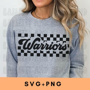 Checkered Warriors SVG, Warriors Mascot PNG, Trendy Warriors Mascot svg, Warriors Png, Warriors Retro svg, Warriors Shirt svg, Warriors png